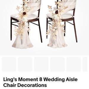 Elegant Cream and Brown Aisle Chair Decorations by